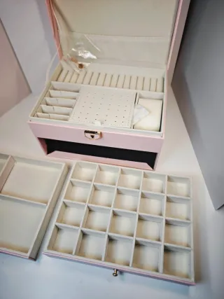 Joyero grande rosa con llave