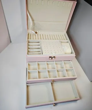 Joyero grande rosa con llave