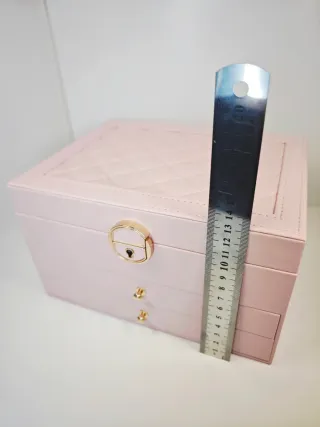 Joyero grande rosa con llave