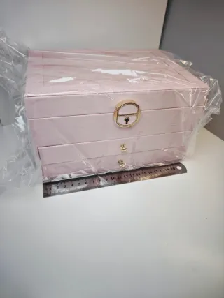 Joyero grande rosa con llave