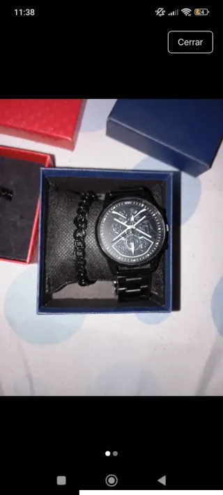 Conjunto Reloj, Pulsera negro