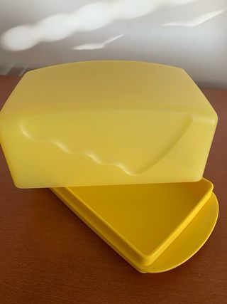 Manteigueira Tupperware Amarela Plástico