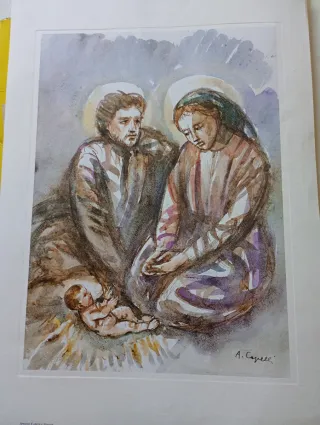Litografia Angelo Capelli "NATIVITÀ"