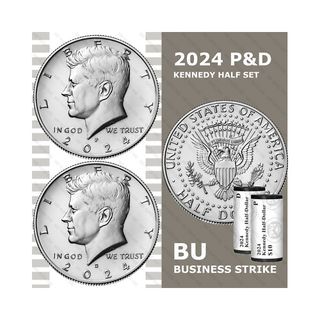 x4 monedas 2024 SC Kennedy half dollar medio dolar