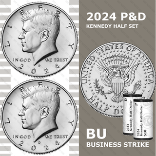 x4 monedas 2024 SC Kennedy half dollar medio dolar