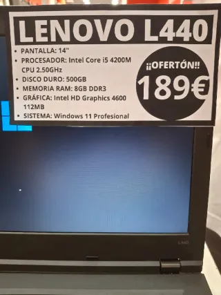 Portátil Lenovo ThinkPad Negro