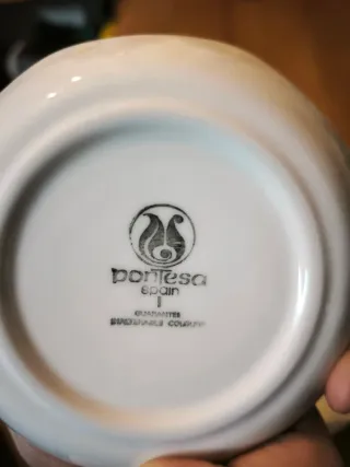 Juego tazas de té con platos porcelana pontesa