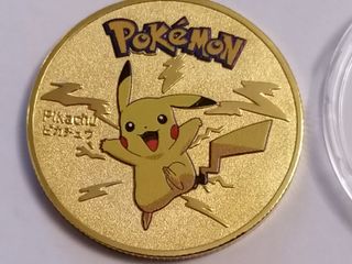 Moneda Pokémon Pikachu Dorada