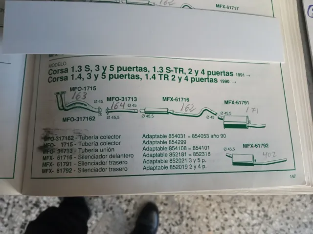 TUBERIA COLECTOR OPEL CORSA. VARIOS MODELOS