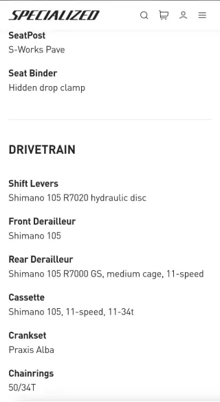 Bicicleta Specialized Roubaix Sport 2020 Talla 54