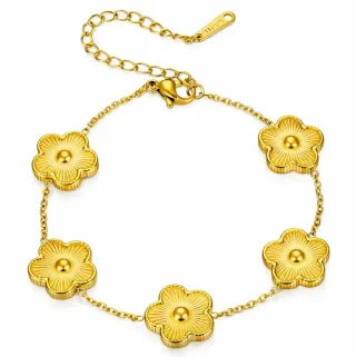 Pulsera Prado de Flores Acero Inoxidable