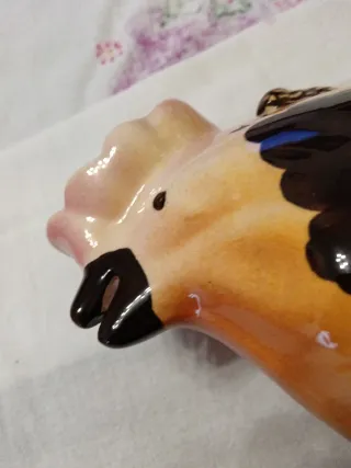 Caraffa vintage in ceramica arancione rosata