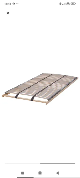 Cama individual de madera blanca Ikea