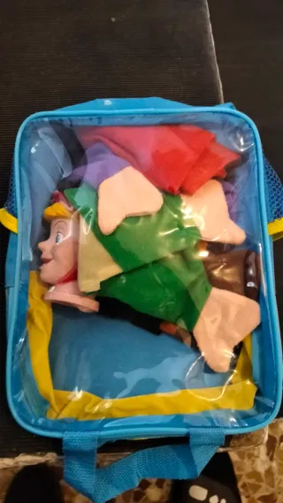 Marionetta con borsa trasparente