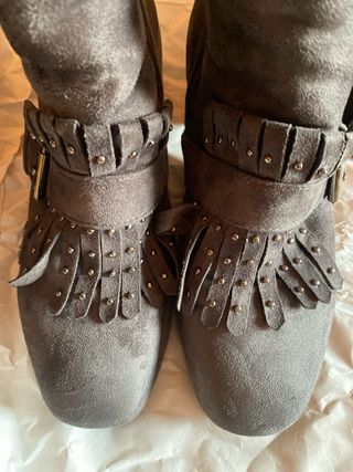 Lote botines mujer marrón y azul