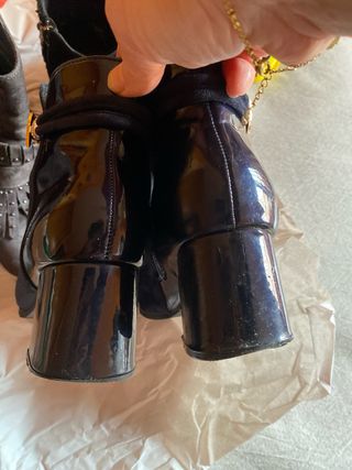 Lote botines mujer marrón y azul