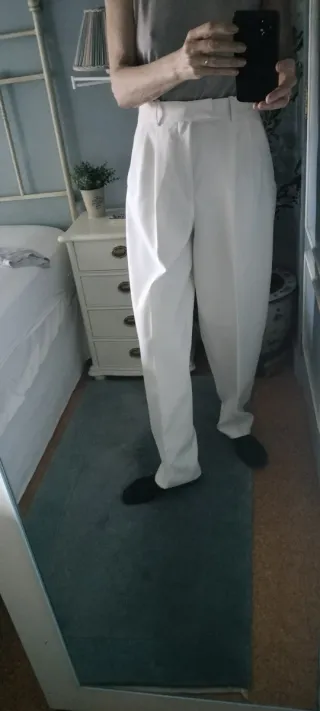 Pantalón Zara Limited Collection Blanco