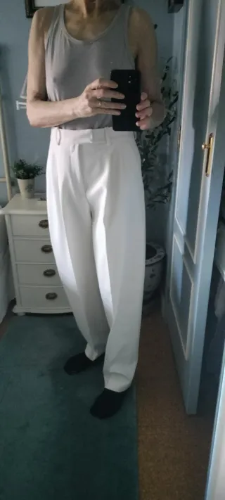 Pantalón Zara Limited Collection Blanco