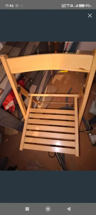 2 Sillas de pino plegables