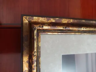 Cornice per foto da parete in metallo e legno