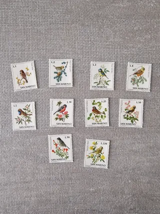 Serie francobolli San Marino uccelli