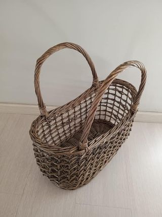 Cesta in vimini intrecciato artigianale