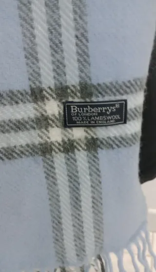 Cachecol Burberry Lã Azul Multicolor