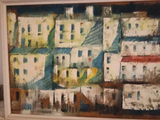 Pintura antigua sobre tela de saco