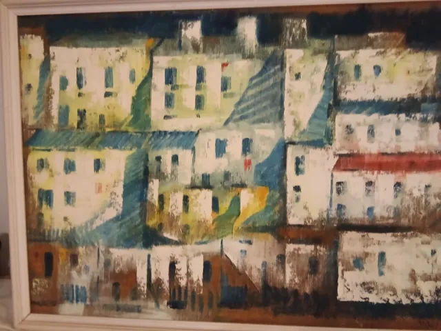 Pintura antigua sobre tela de saco