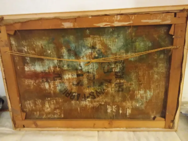 Pintura antigua sobre tela de saco