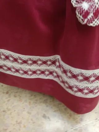 Falda Regional Fallera Roja y Blanca