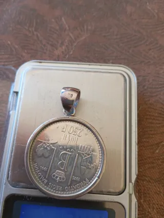 Colgante Plata con Moneda Plata Bélgica