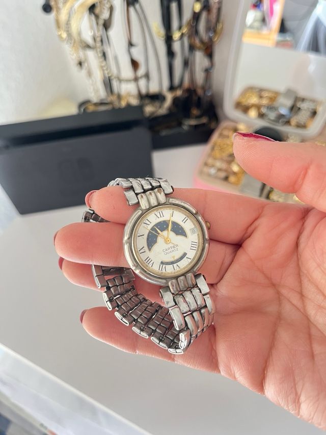 Reloj Cartier Fase Lunar Plata