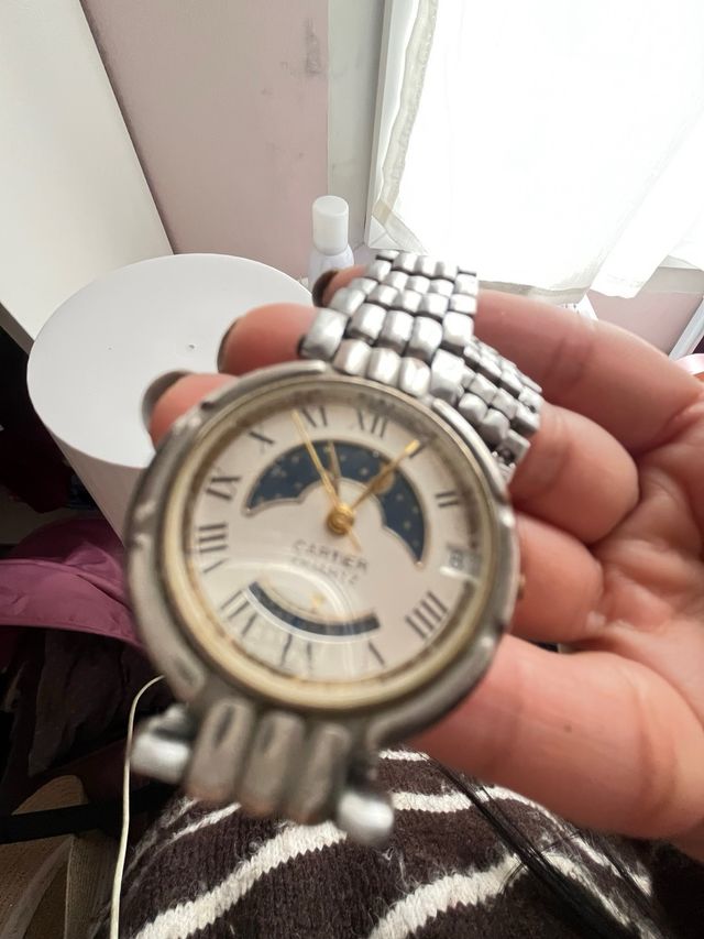 Reloj Cartier Fase Lunar Plata