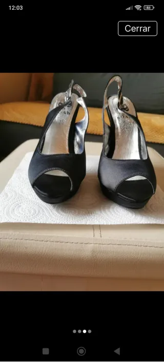 Zapatos de fiesta negros tacón