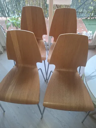 4 Sillas diseño madera estilo nórdico para comedor