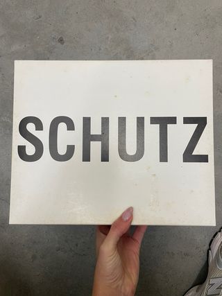 Sandalias Schutz Talla 39 Doradas Purpurina