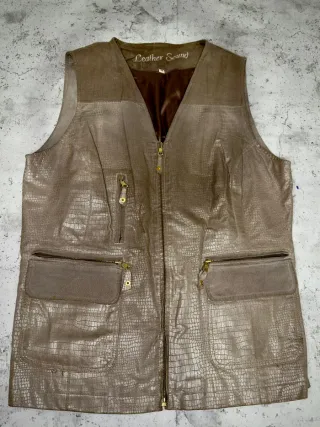 Chaleco Piel Vintage Leather Sound Marrón