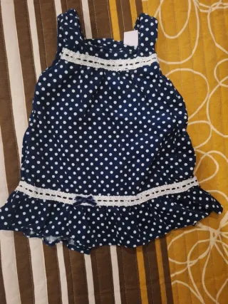 Vestido azul bolinhas Smile 74cm