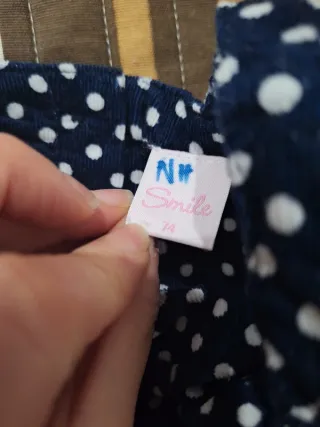 Vestido azul bolinhas Smile 74cm