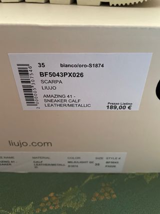 LiuJo Sneakers Bianche Strass Logo Tg 35