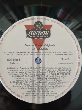 Vinile La Bamba Los Lobos Soundtrack