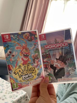 2 Juegos Nintendo Switch: Monopoly y Rabbids Party