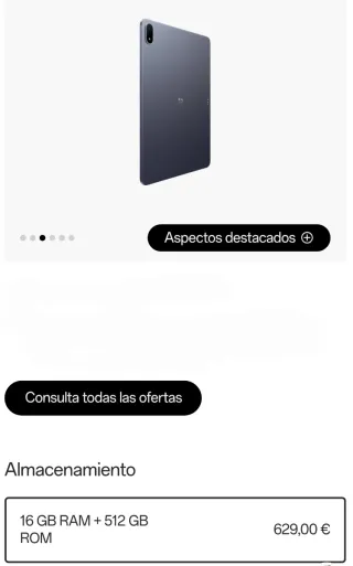 Tablet OnePlus pad 3 "16gb Ram y 512gb"