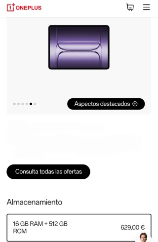 Tablet OnePlus pad 3 "16gb Ram y 512gb"