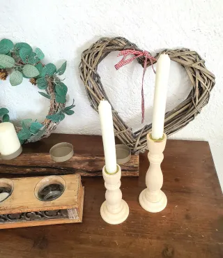 Lote Decoración Rústica Madera y mimbre