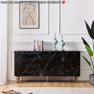 Mueble Nadar Lujo Negro y Dorado