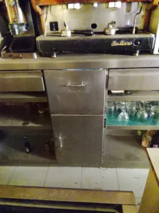 Mueble cafetero acero inoxidable con cajones