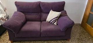 Sofá 3 y 2 plazas morado