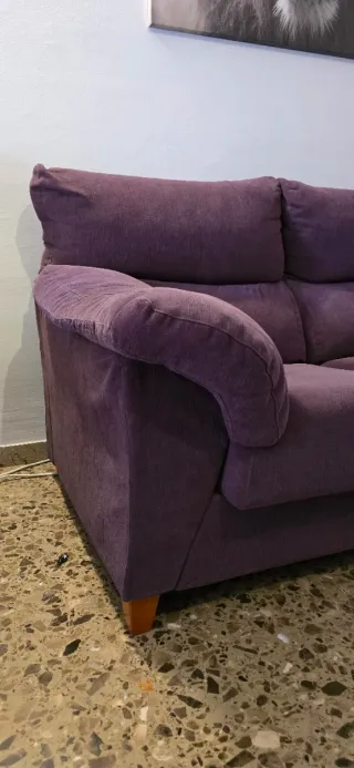 Sofá 3 y 2 plazas morado